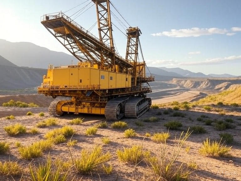 Modern mining machinery in operation at the Sunrise Mining site